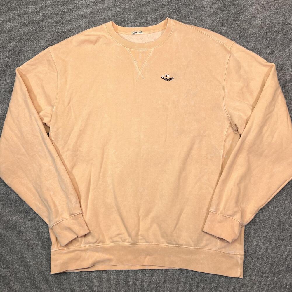 Katin Sweatshirt Mens 2XL Pink Fleece Crewneck Pullover No Problemo Graphic
